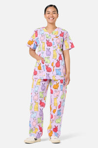 Scrubs With Love - Rain Bunny Scrub Set - lilac