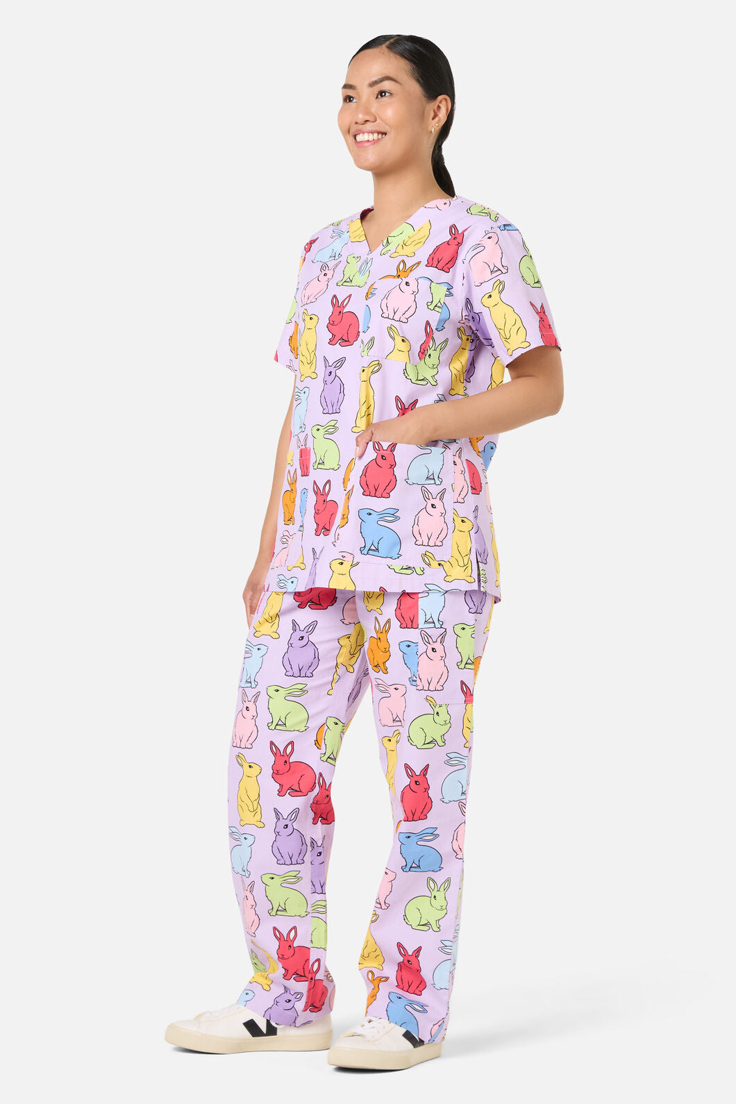 Scrubs With Love - Rain Bunny Scrub Set - lilac