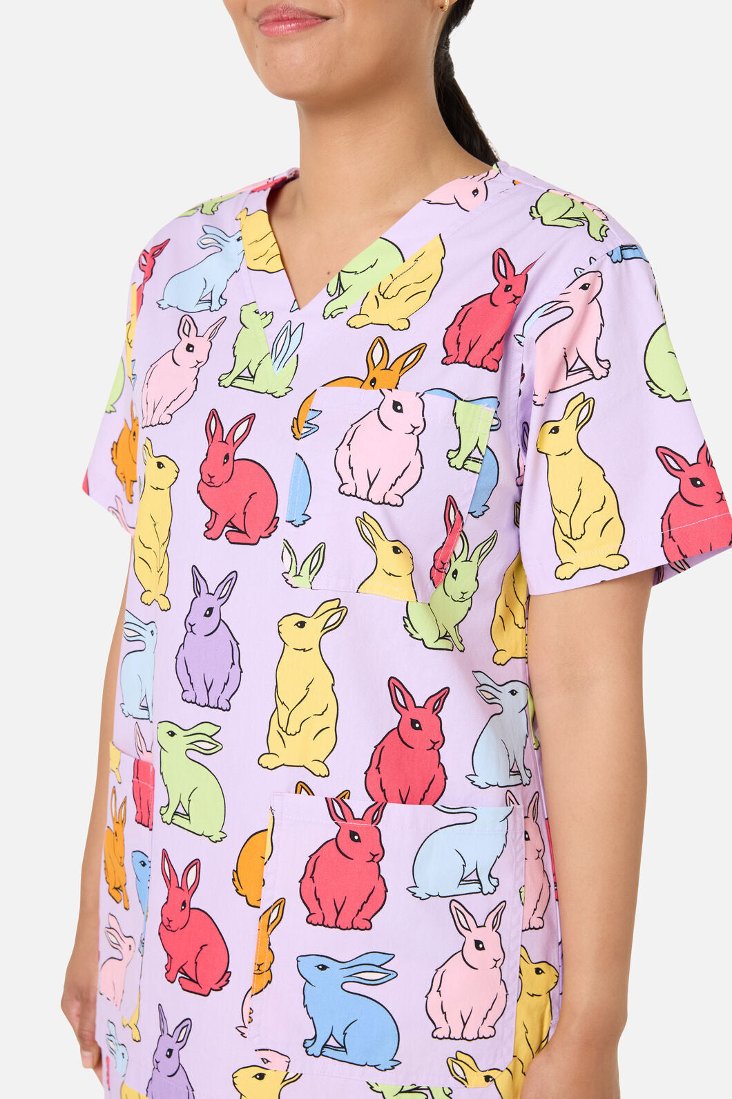 Scrubs With Love - Rain Bunny Scrub Set - lilac