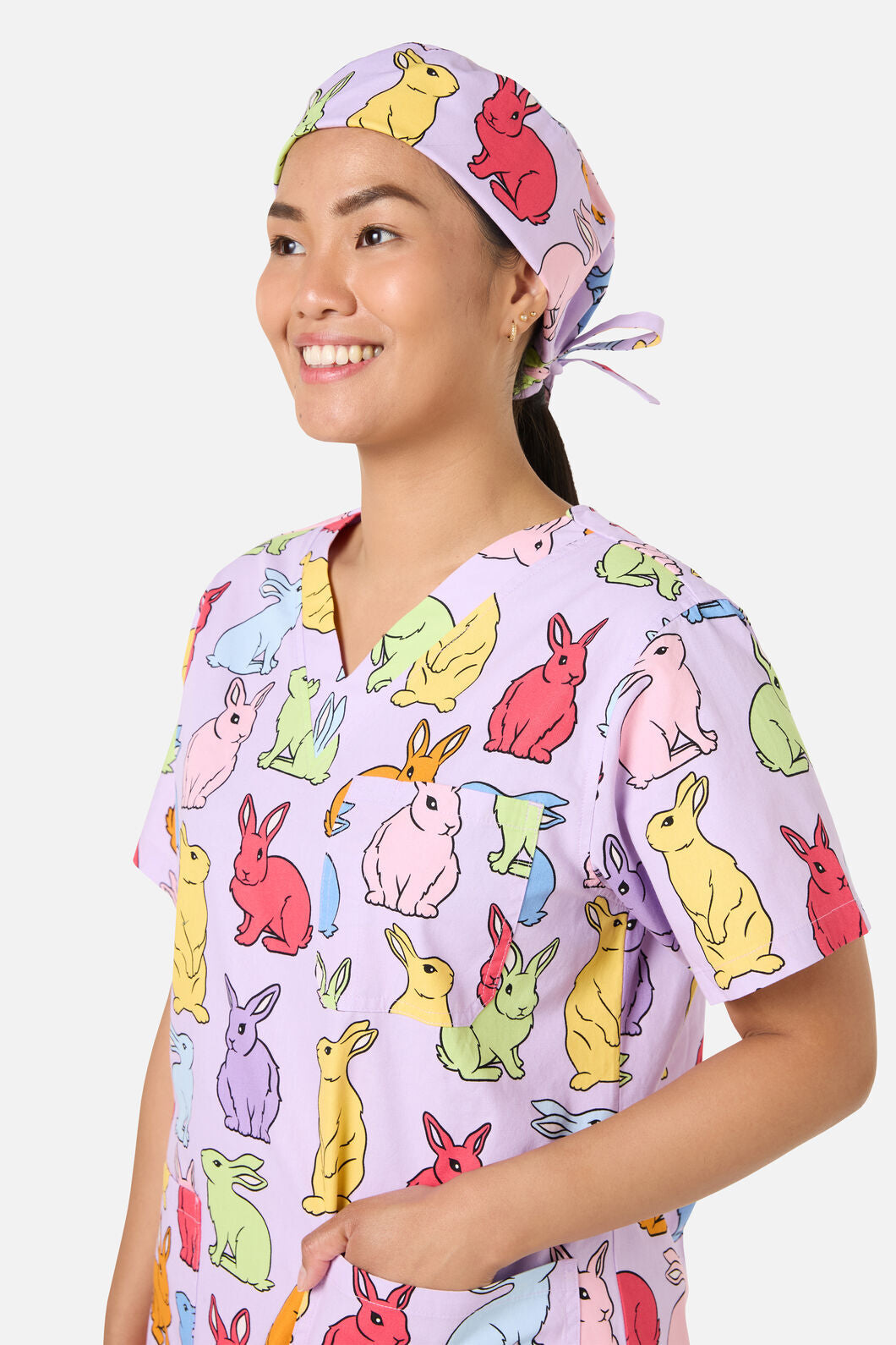 Scrubs With Love - Rain Bunny Scrub Hat - lilac
