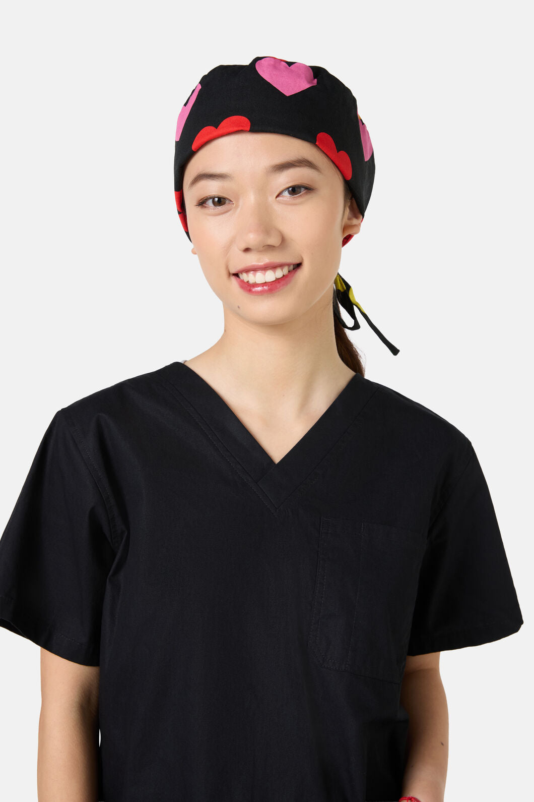 Scrubs With Love - Rainbow Hearts Scrub hat - black