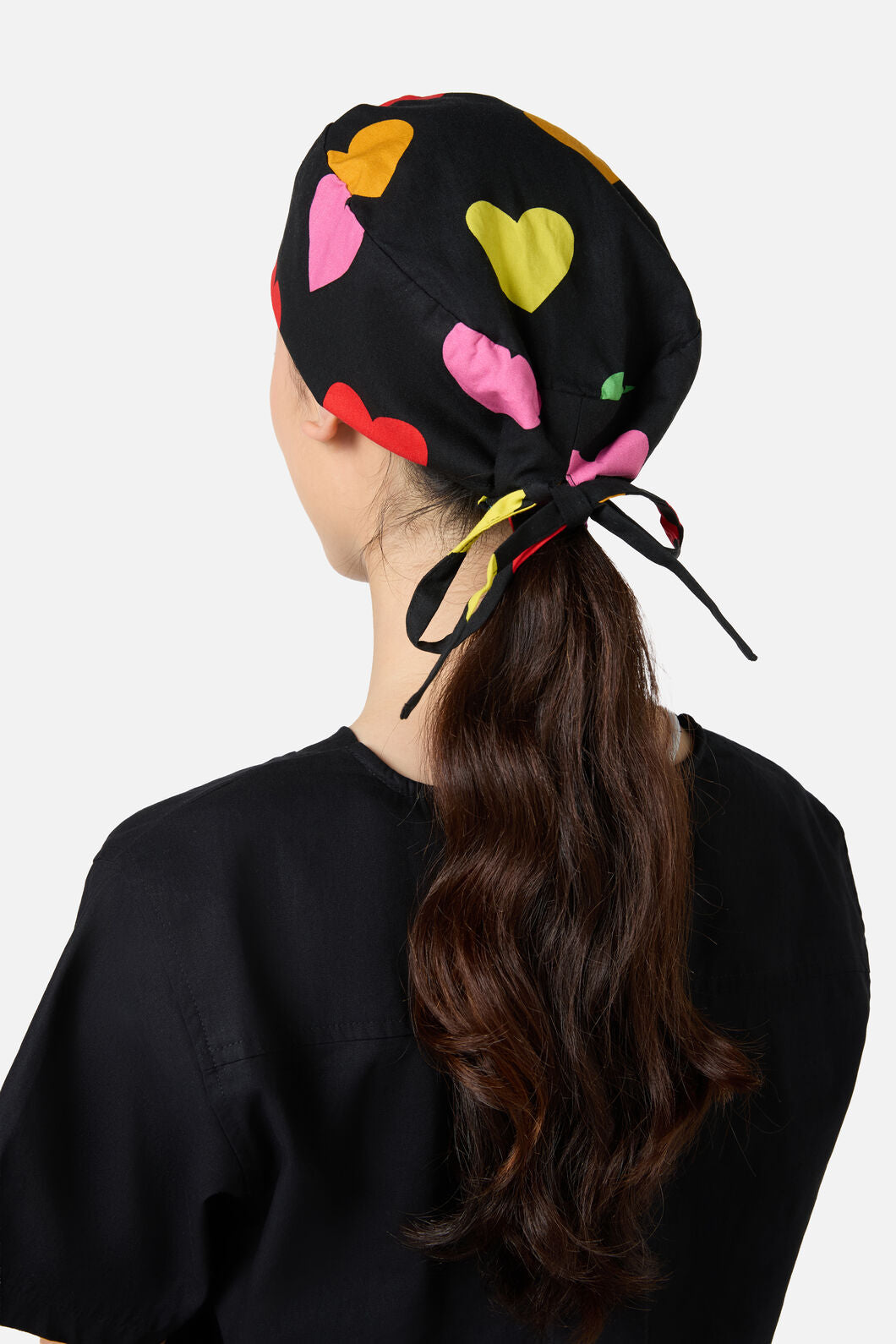 Scrubs With Love - Rainbow Hearts Scrub hat - black