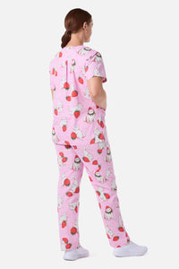 Scrubs With Love - Strawberry Cats Scrub Set - pink