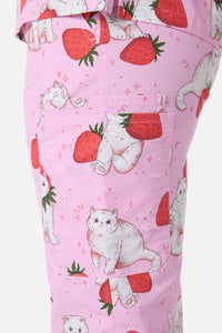 Scrubs With Love - Strawberry Cats Scrub Set - pink