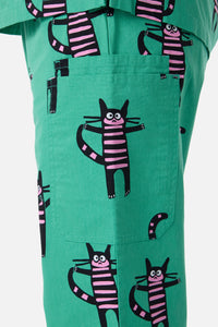 Scrubs With Love - Peculiar Puss Scrub Set - green