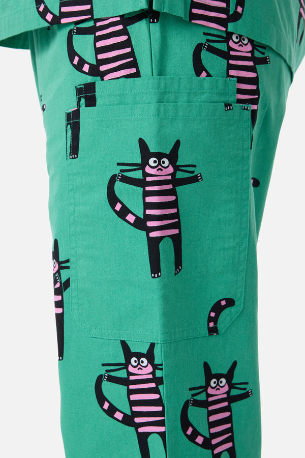Scrubs With Love - Peculiar Puss Scrub Set - green