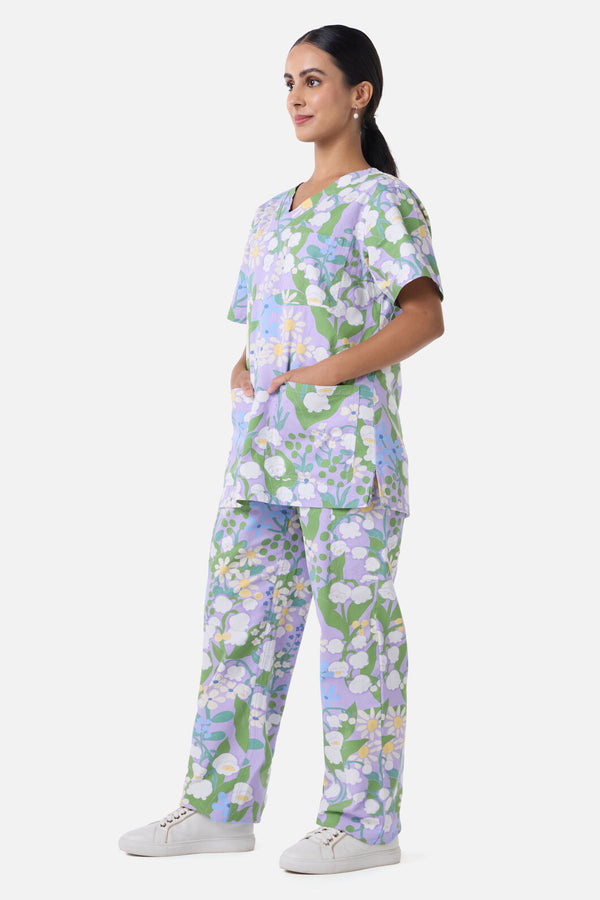 Scrubs With Love - Lily Of The Valley Scrub Set - lilac