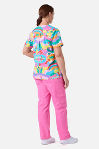 Scrubs With Love - Idolize Top & Pant Scrub Set - pink