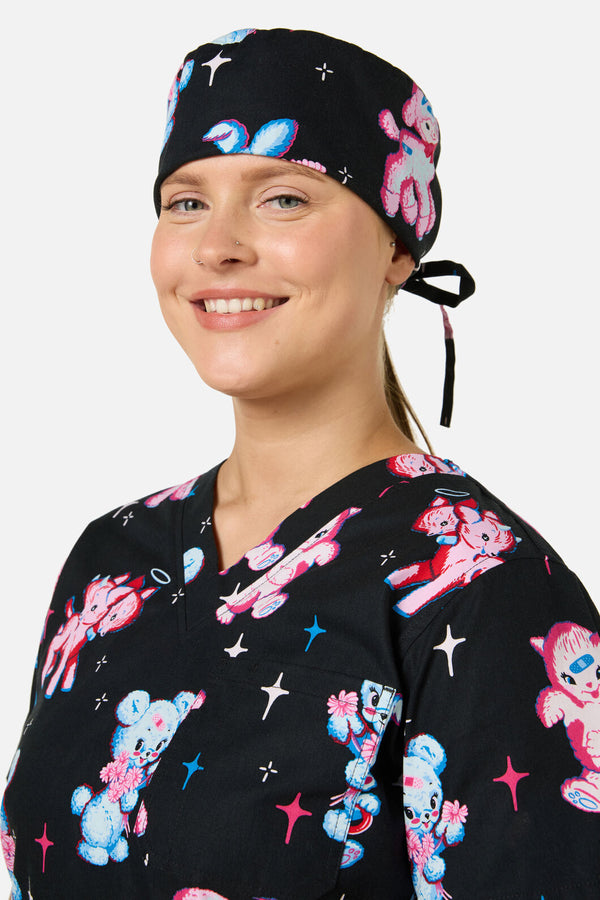 Scrubs With Love - Poppet scrub hat - black