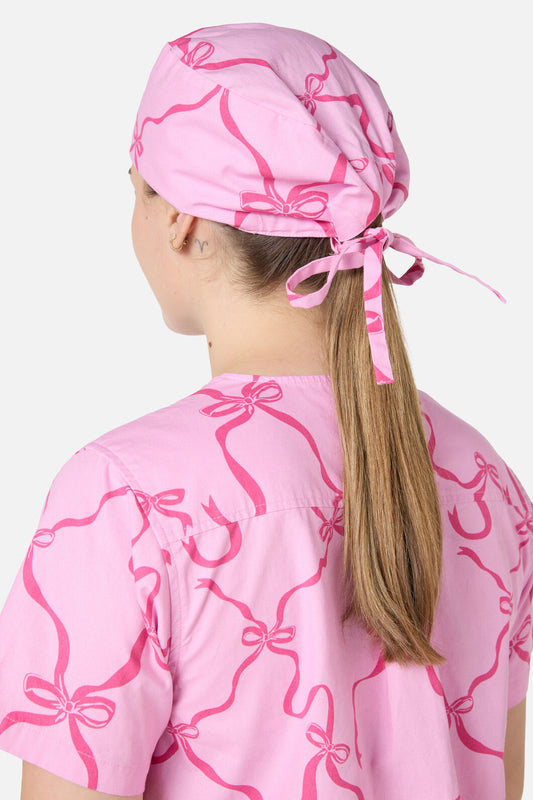 Scrubs With Love - Pink Bows Scrub Hat - pink