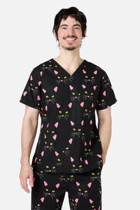 Scrubs With Love - Night Cat Scrub Set - black