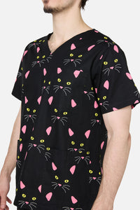 Scrubs With Love - Night Cat Scrub Set - black