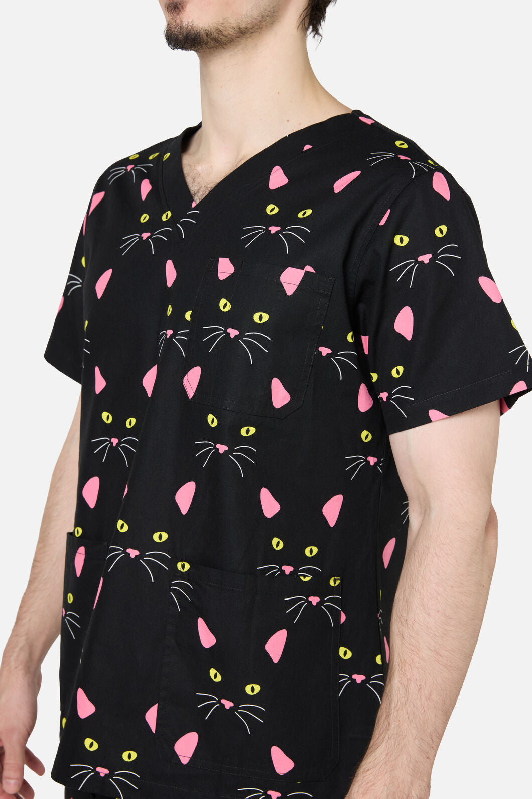 Scrubs With Love - Night Cat Scrub Set - black