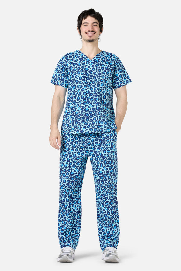 Scrubs With Love - Leopard Cub Scrub Set - blue