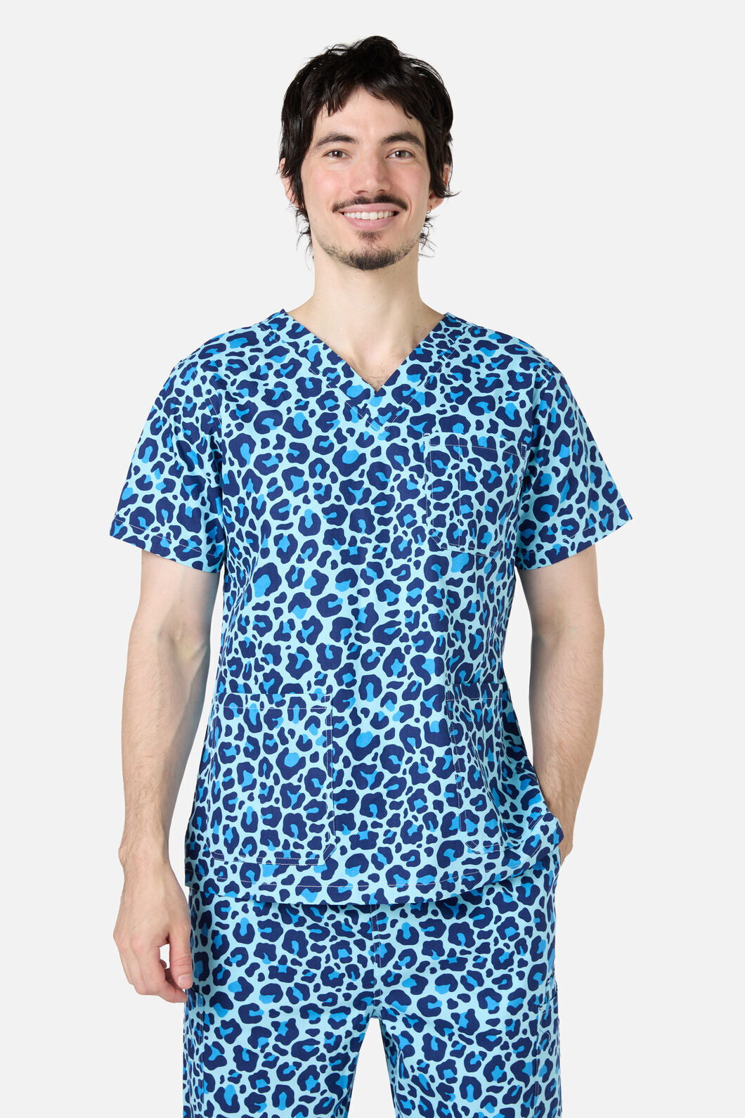 Scrubs With Love - Leopard Cub Scrub Set - blue