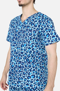 Scrubs With Love - Leopard Cub Scrub Set - blue