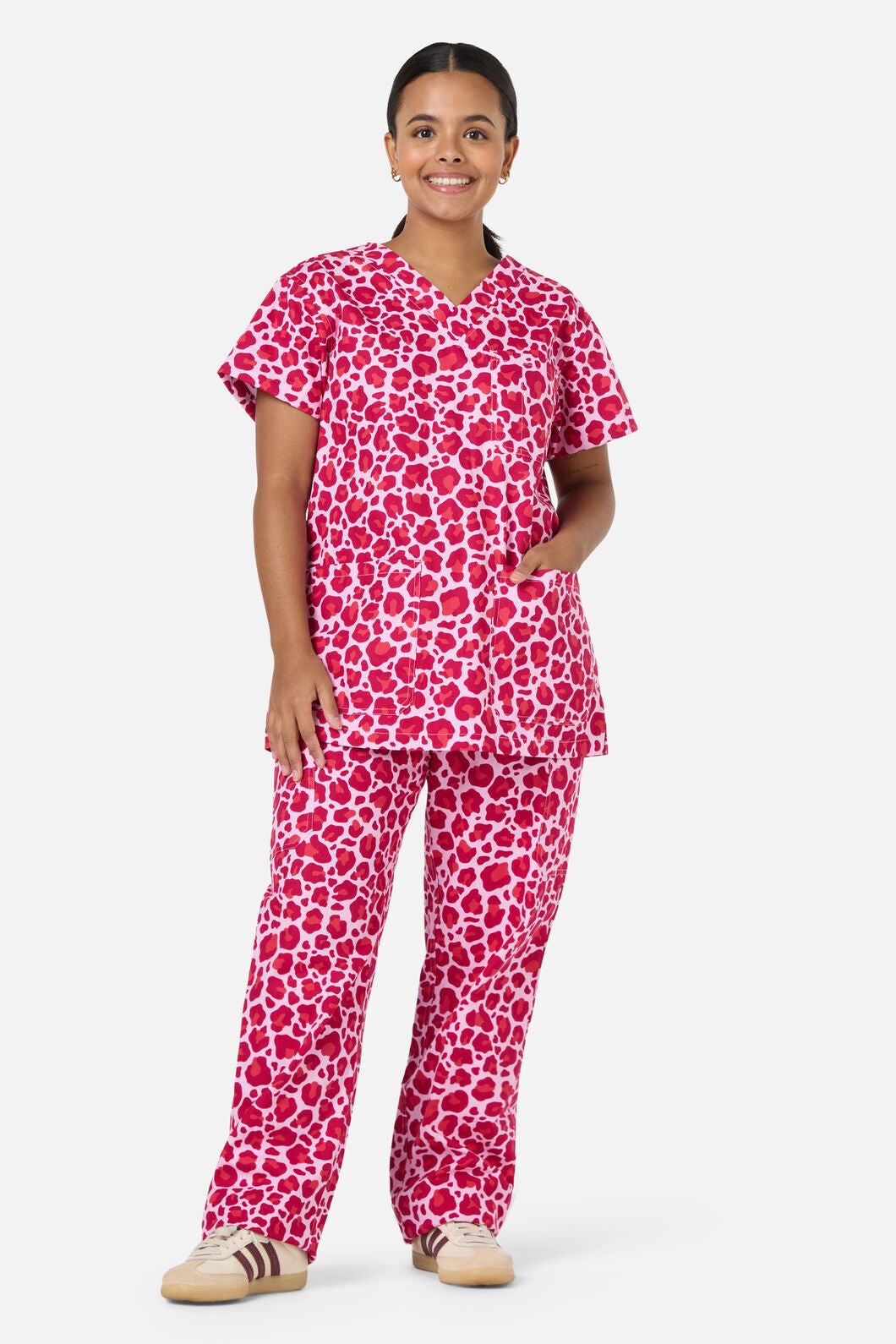 Scrubs With Love - Leopard Cub Scrub Set Pink - pink