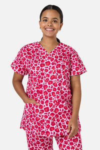 Scrubs With Love - Leopard Cub Scrub Set Pink - pink