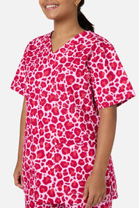 Scrubs With Love - Leopard Cub Scrub Set Pink - pink
