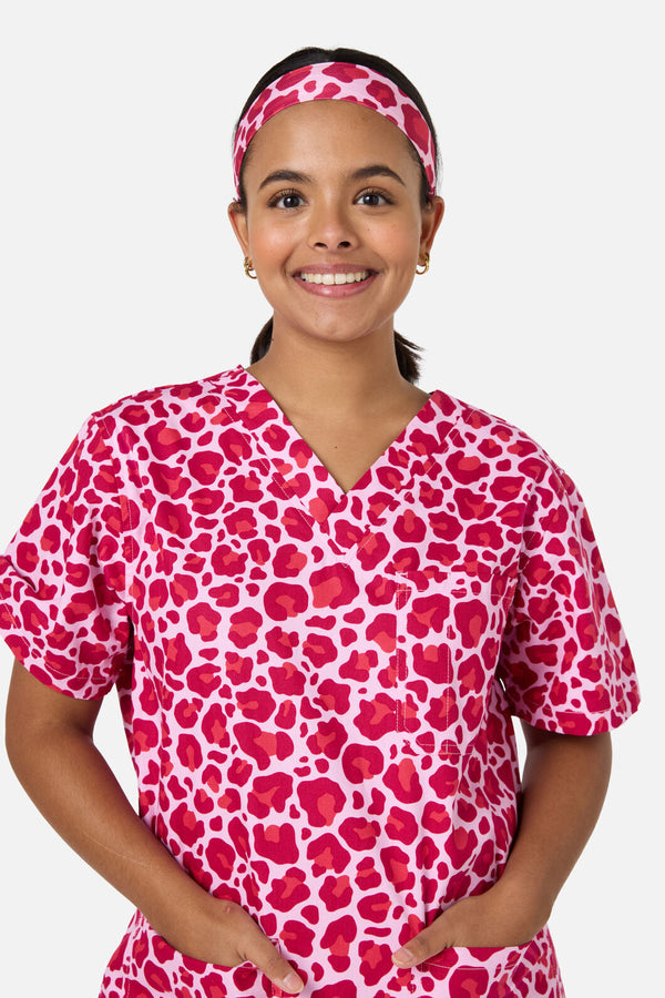 Scrubs With Love - Leopard Cub Scrub Headband Pink - pink
