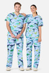 Scrubs With Love - Dino Pod Scrub Set - blue