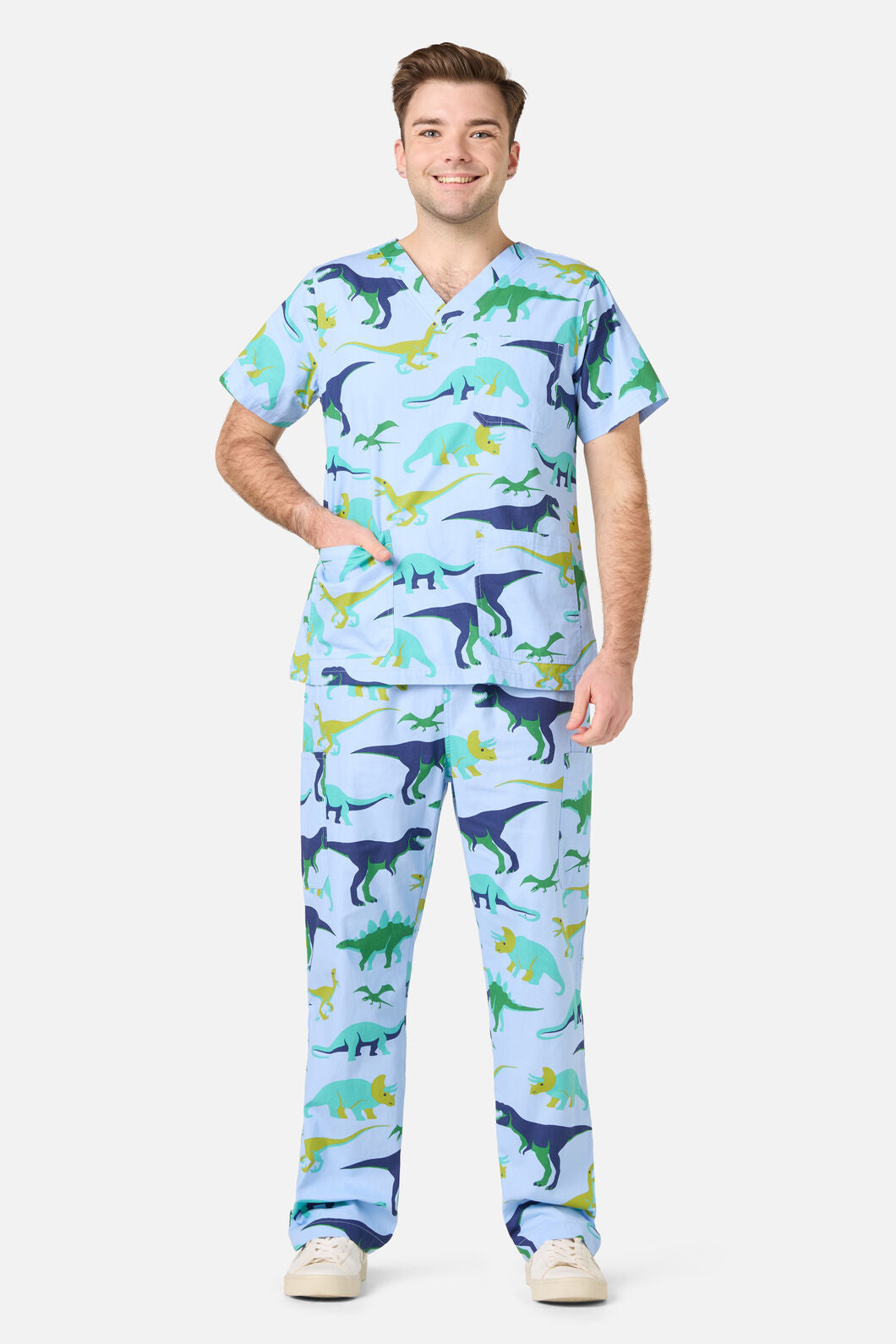 Scrubs With Love - Dino Pod Scrub Set - blue