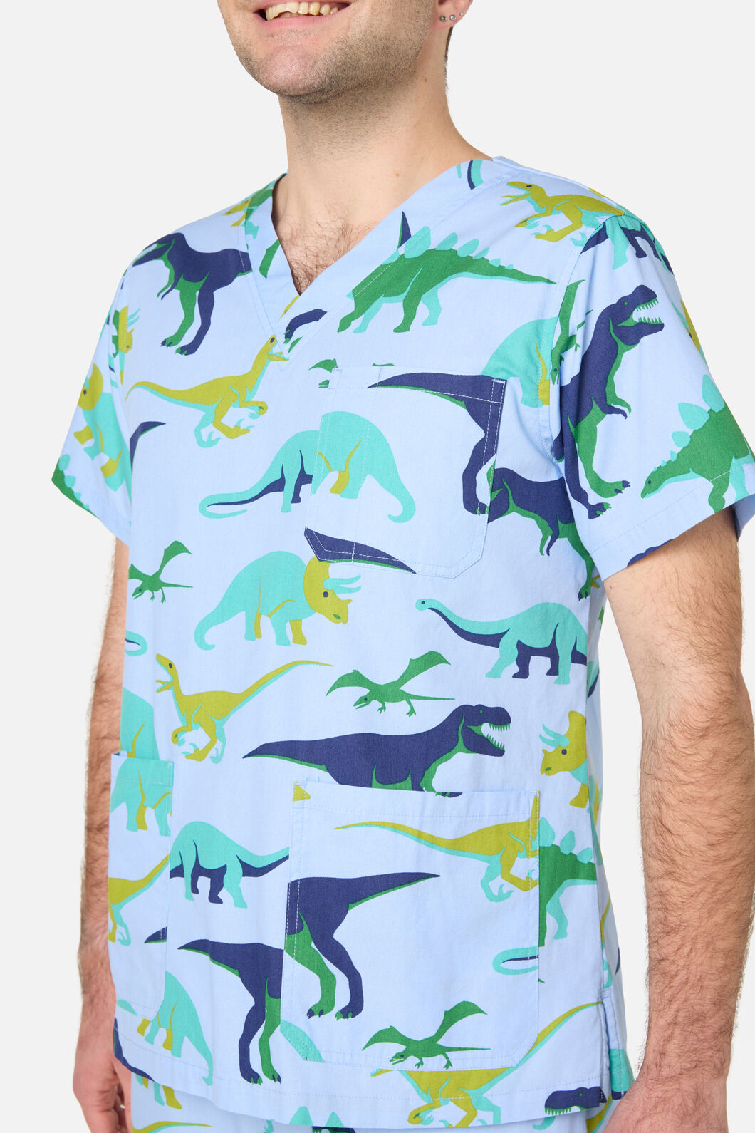 Scrubs With Love - Dino Pod Scrub Set - blue