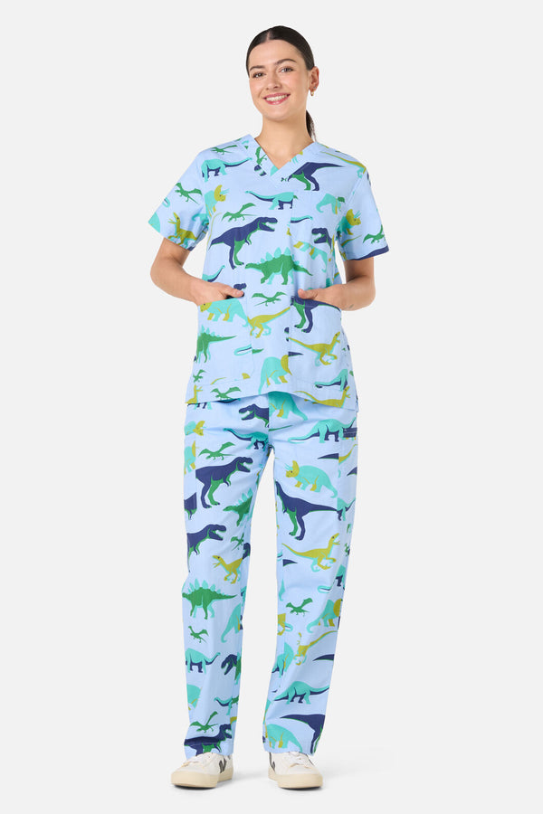 Scrubs With Love - Dino Pod Scrub Set - blue