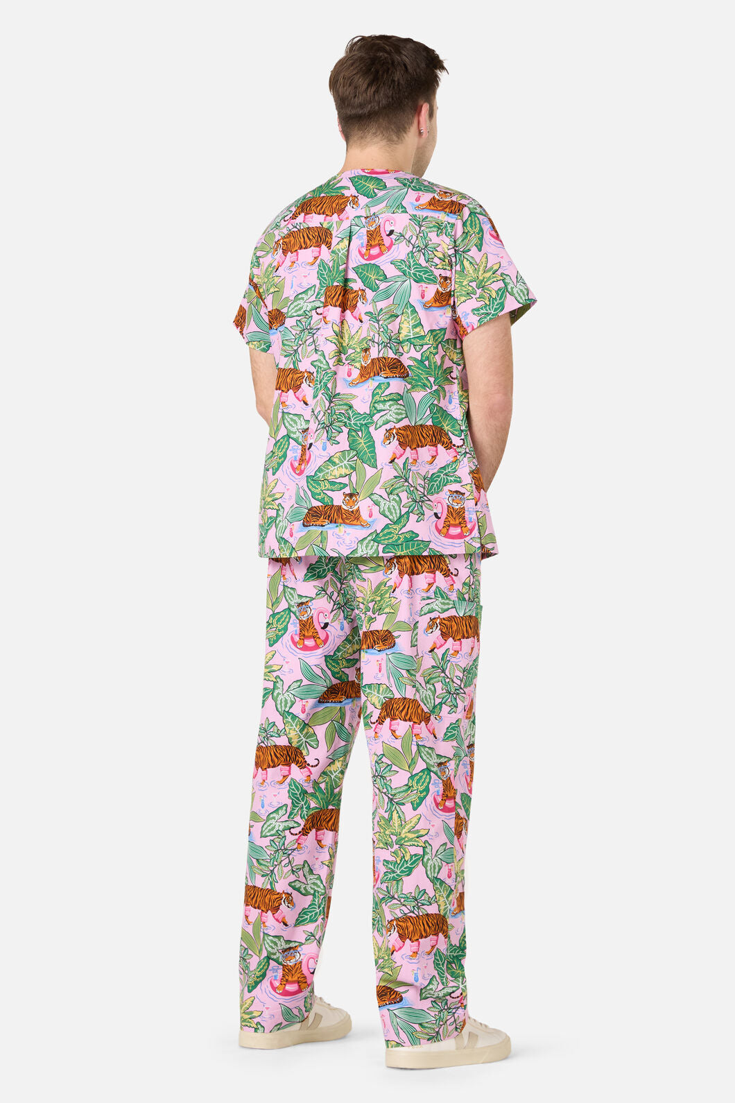 Scrubs With Love - Tiger Cocktail Party Scrub Set - pink