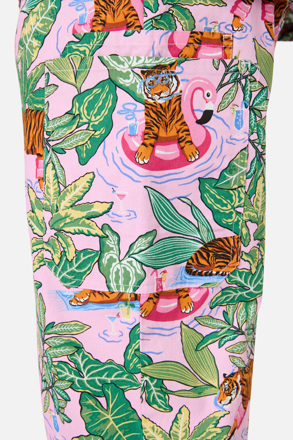Scrubs With Love - Tiger Cocktail Party Scrub Set - pink