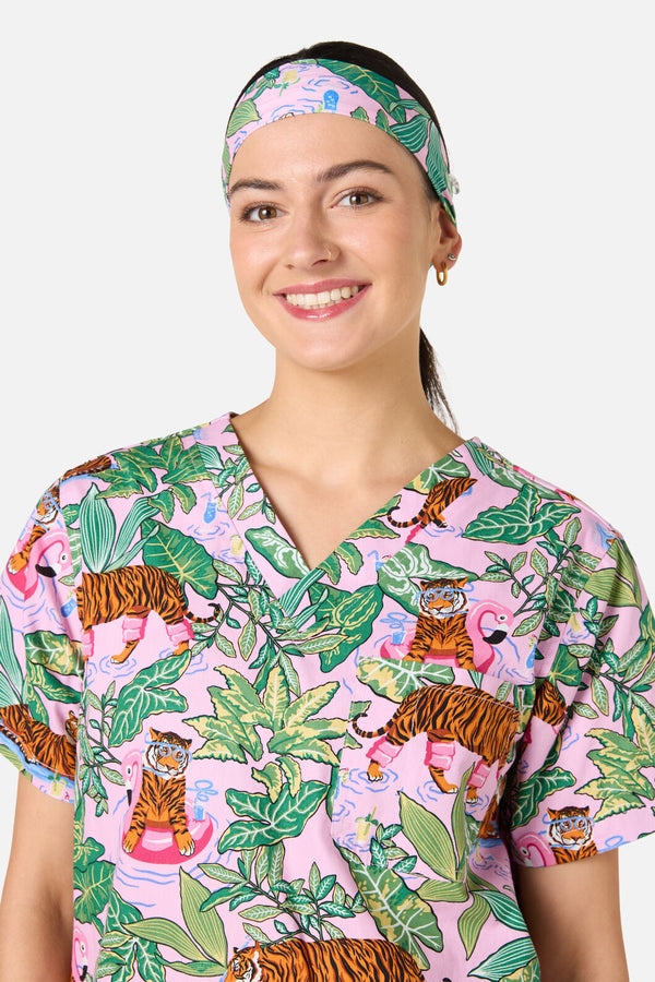 Scrubs With Love - Tiger Cocktail Party Headband - pink
