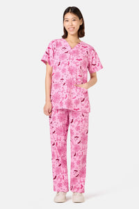 Scrubs With Love - Spooky Season Scrub Set - pink