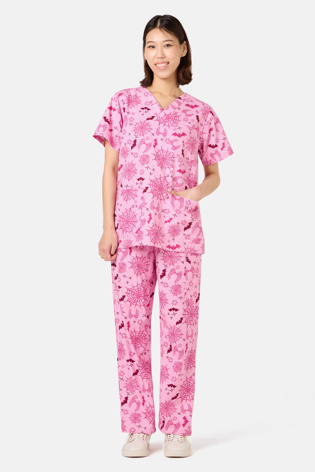 Scrubs With Love - Spooky Season Scrub Set - pink
