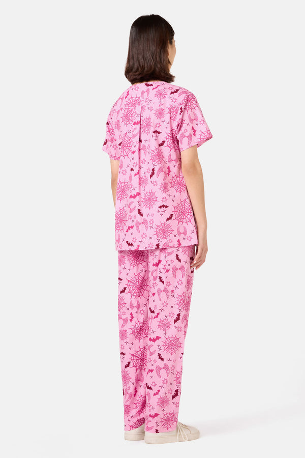 Scrubs With Love - Spooky Season Scrub Set - pink