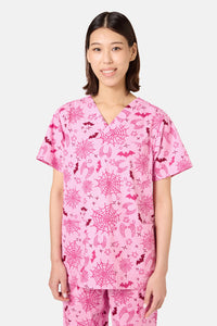 Scrubs With Love - Spooky Season Scrub Set - pink