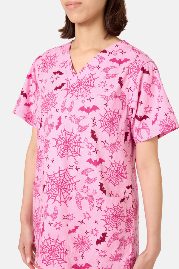 Scrubs With Love - Spooky Season Scrub Set - pink
