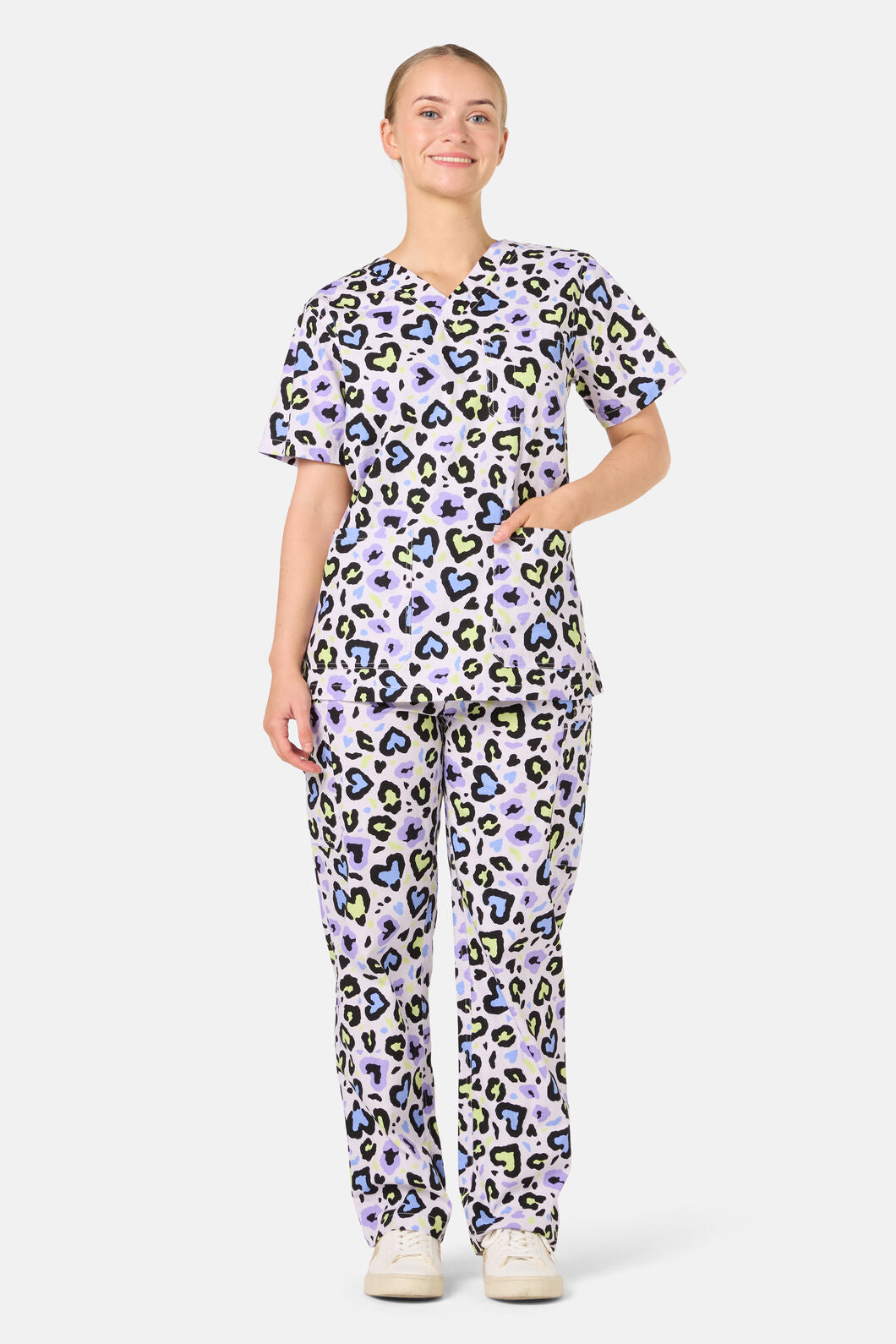 Scrubs With Love - Leopard Love Scrub Set - lilac