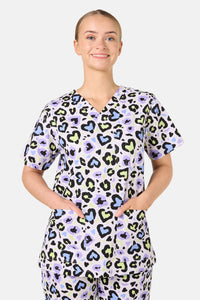 Scrubs With Love - Leopard Love Scrub Set - lilac