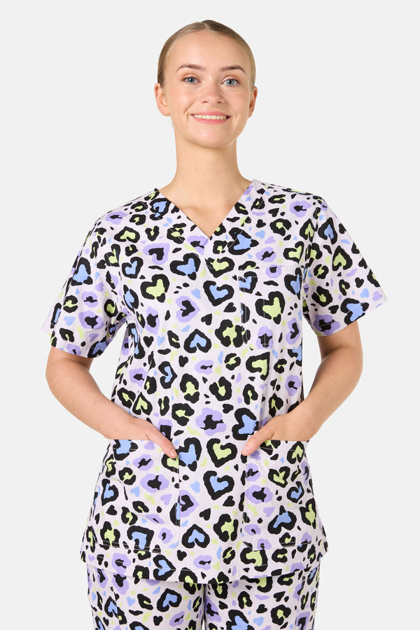 Scrubs With Love - Leopard Love Scrub Set - lilac