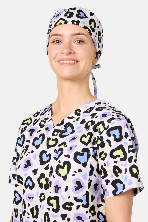 Scrubs With Love - Leopard Love Scrub Hat - lilac
