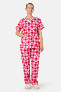 Scrubs With Love - Heartbeat Scrub Set - pink