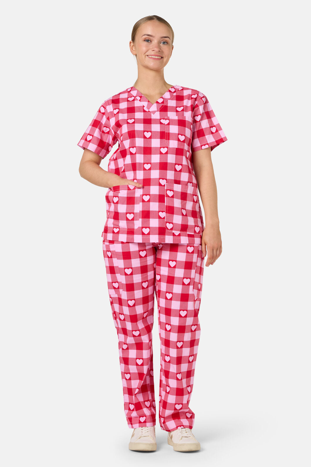 Scrubs With Love - Heartbeat Scrub Set - pink