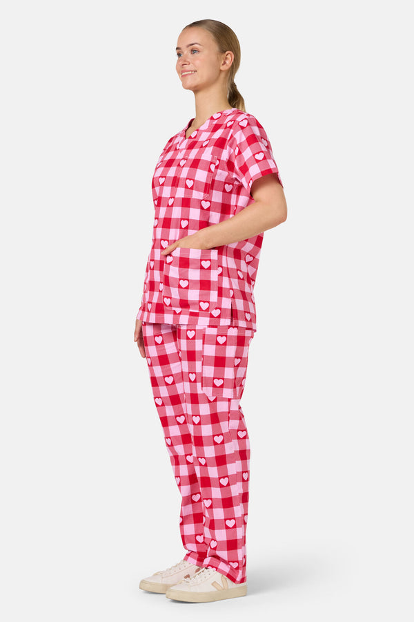 Scrubs With Love - Heartbeat Scrub Set - pink