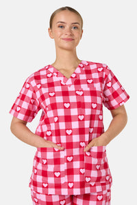 Scrubs With Love - Heartbeat Scrub Set - pink