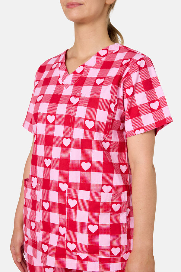 Scrubs With Love - Heartbeat Scrub Set - pink
