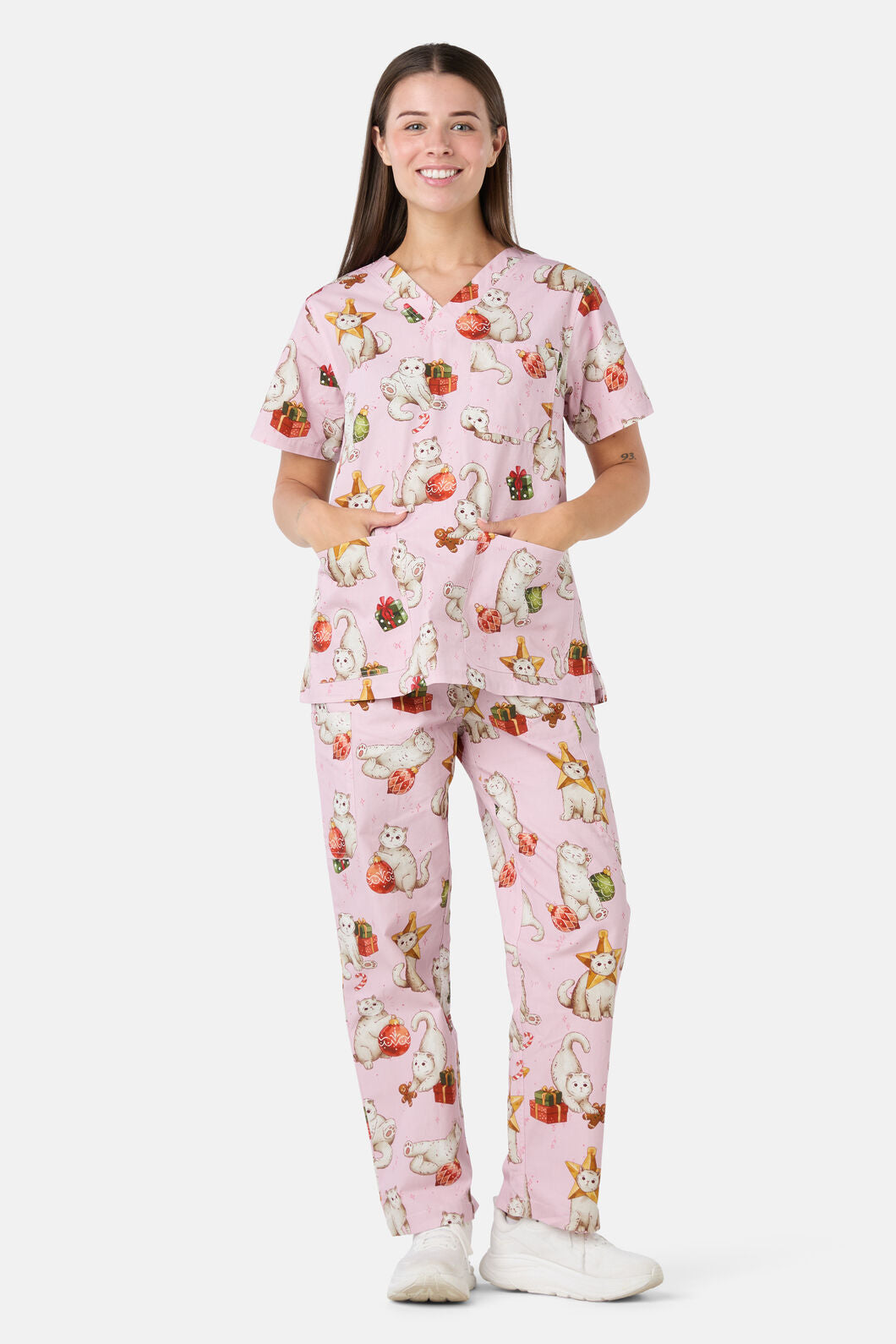 Scrubs With Love - Gift Cats Scrub Set - pink