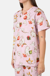 Scrubs With Love - Gift Cats Scrub Set - pink