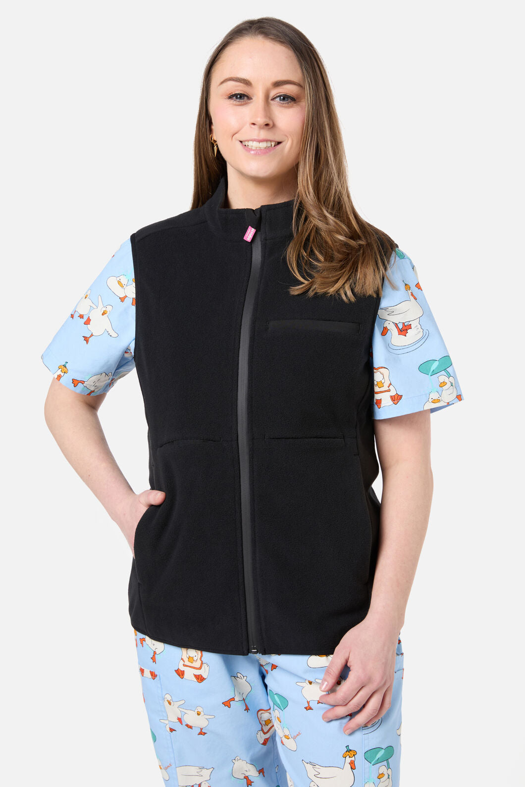 Scrubs With Love - Scrubs Black Polar Fleece Vest - black