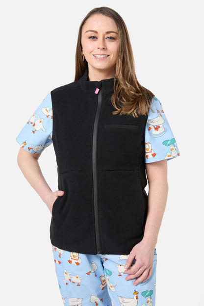 Scrubs With Love - Scrubs Black Polar Fleece Vest - black