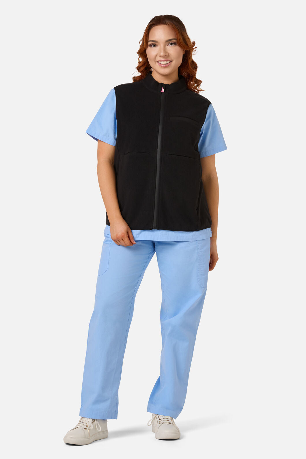 Scrubs With Love - Black Polar Fleece Scrub Vest - black